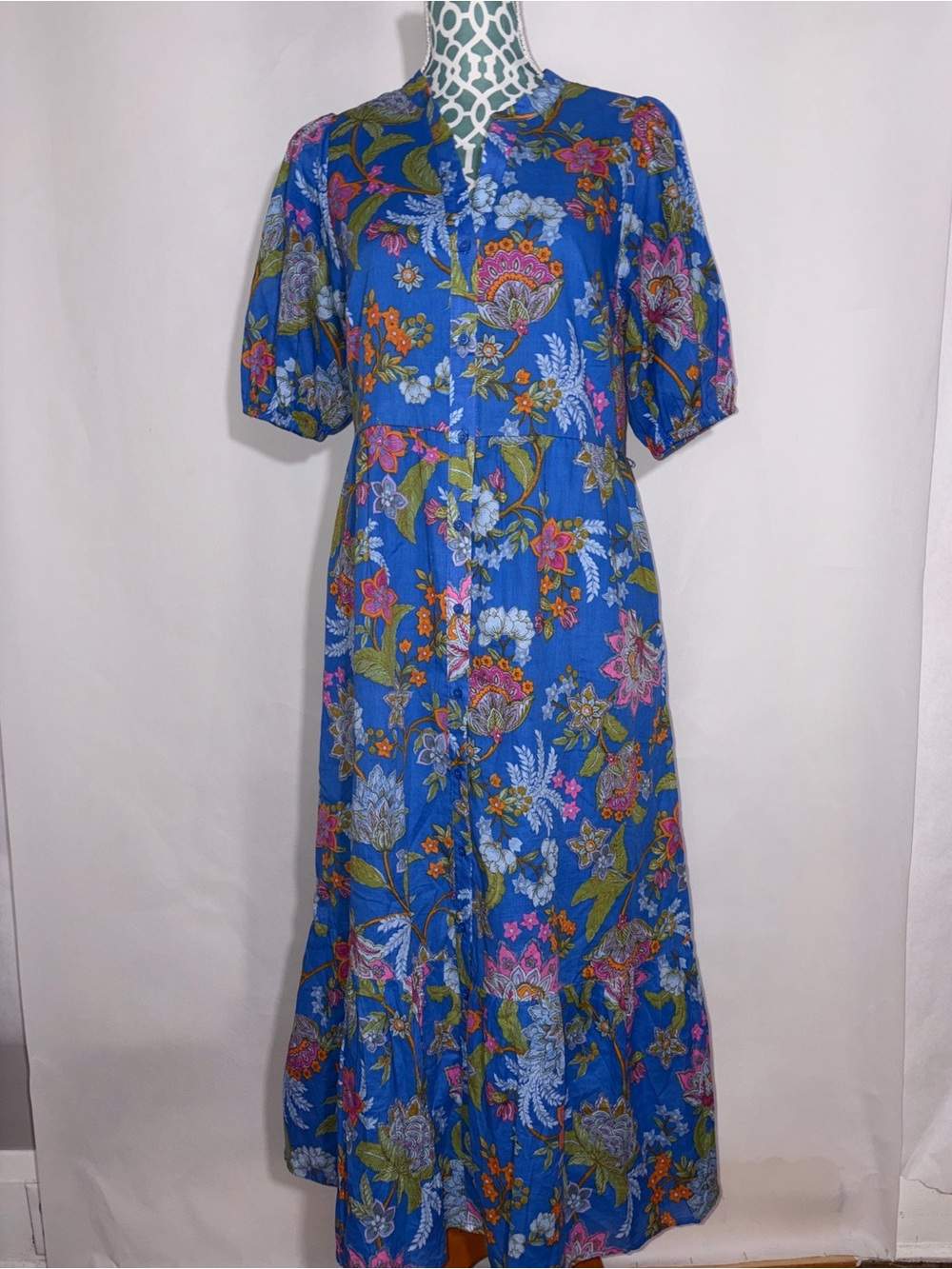 Sugarlips Beth Button Down Midi Dress Sunlit Floral Size Small